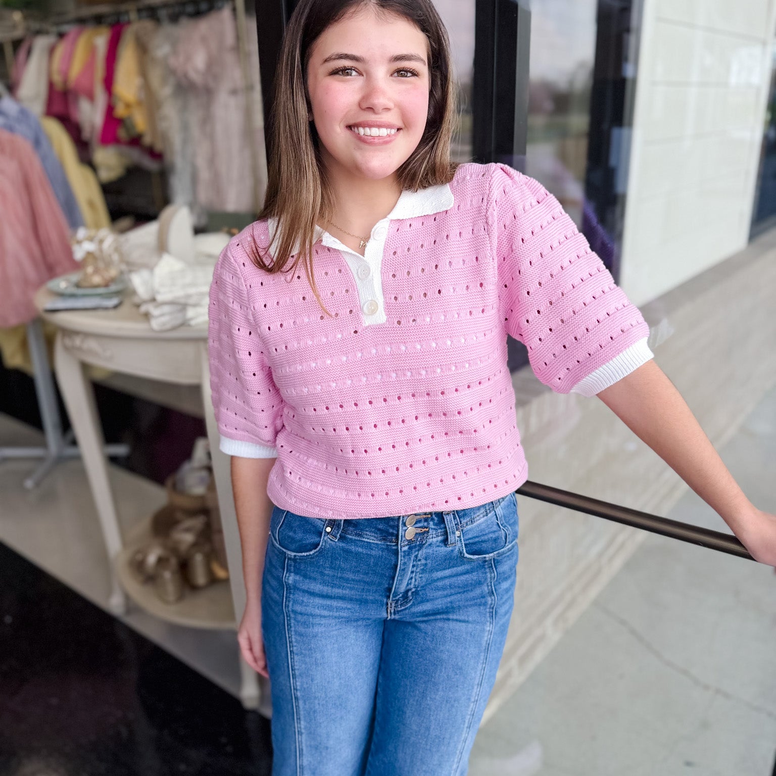 Pretty in Pink Sweater Top