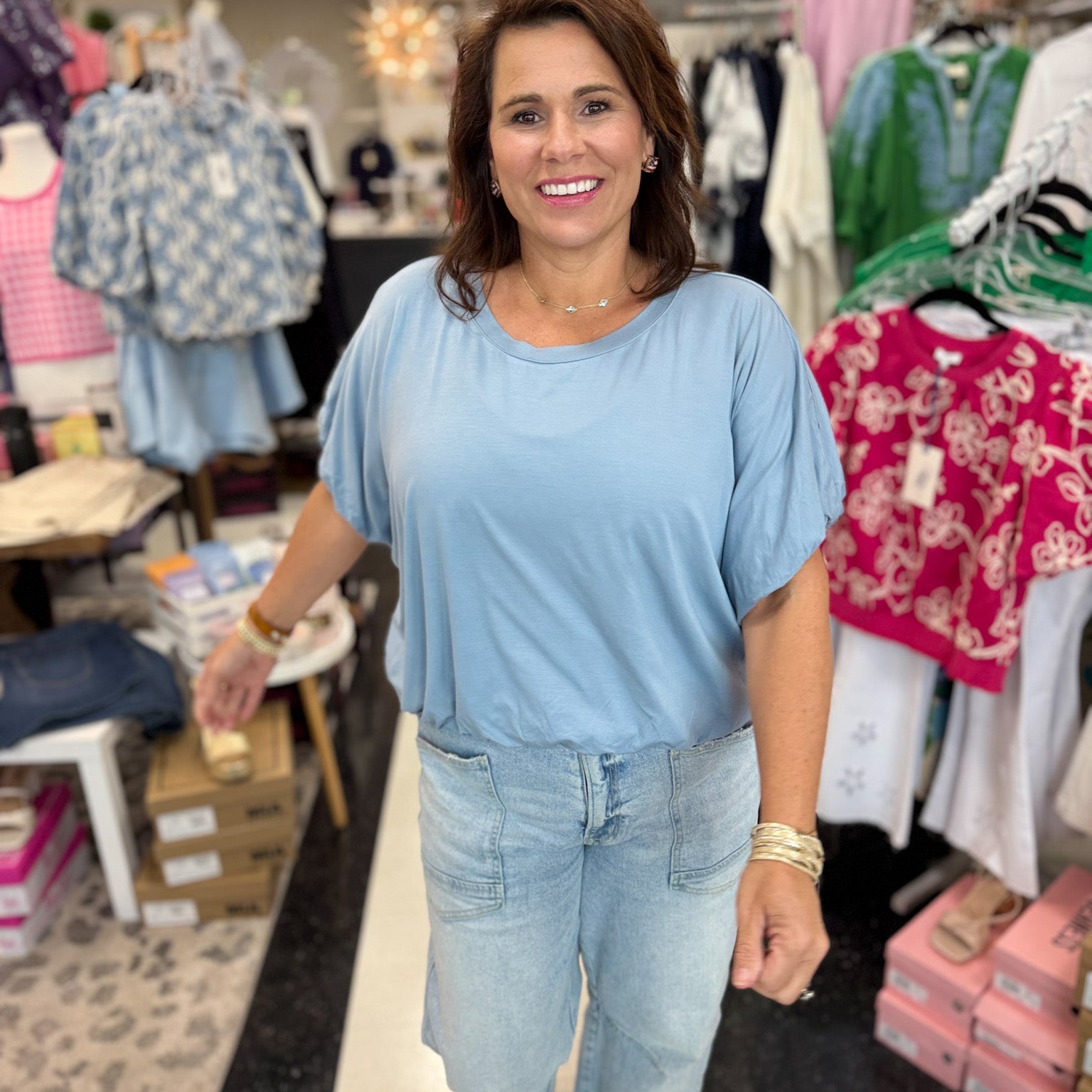 Bamboo Bubble Hem Top ☁️
