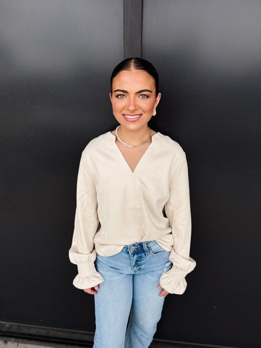 Café Latte Suede Top