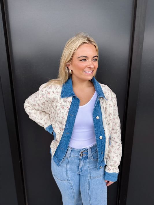 Denim Floral Skies Jacket