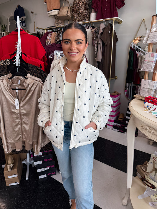 Navy Polka-Dot Jacket