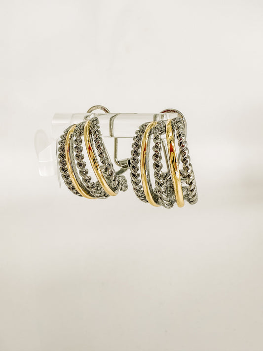 Mixed metal 5 strand hoops