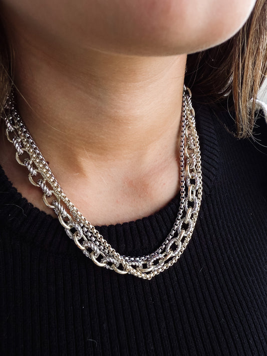 3 row cable necklace