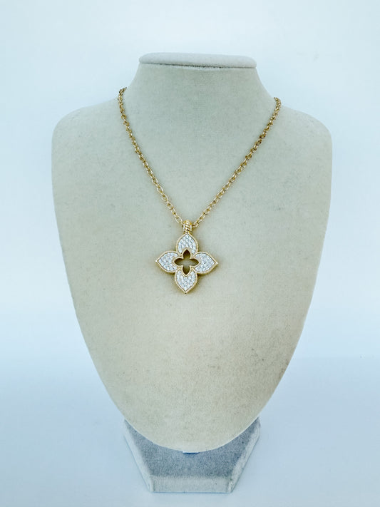 14K Sasha Clover CZ necklaces