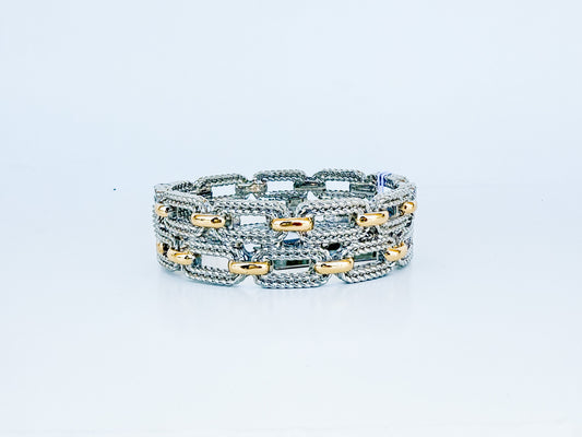 Mixed metal hinge bracelet