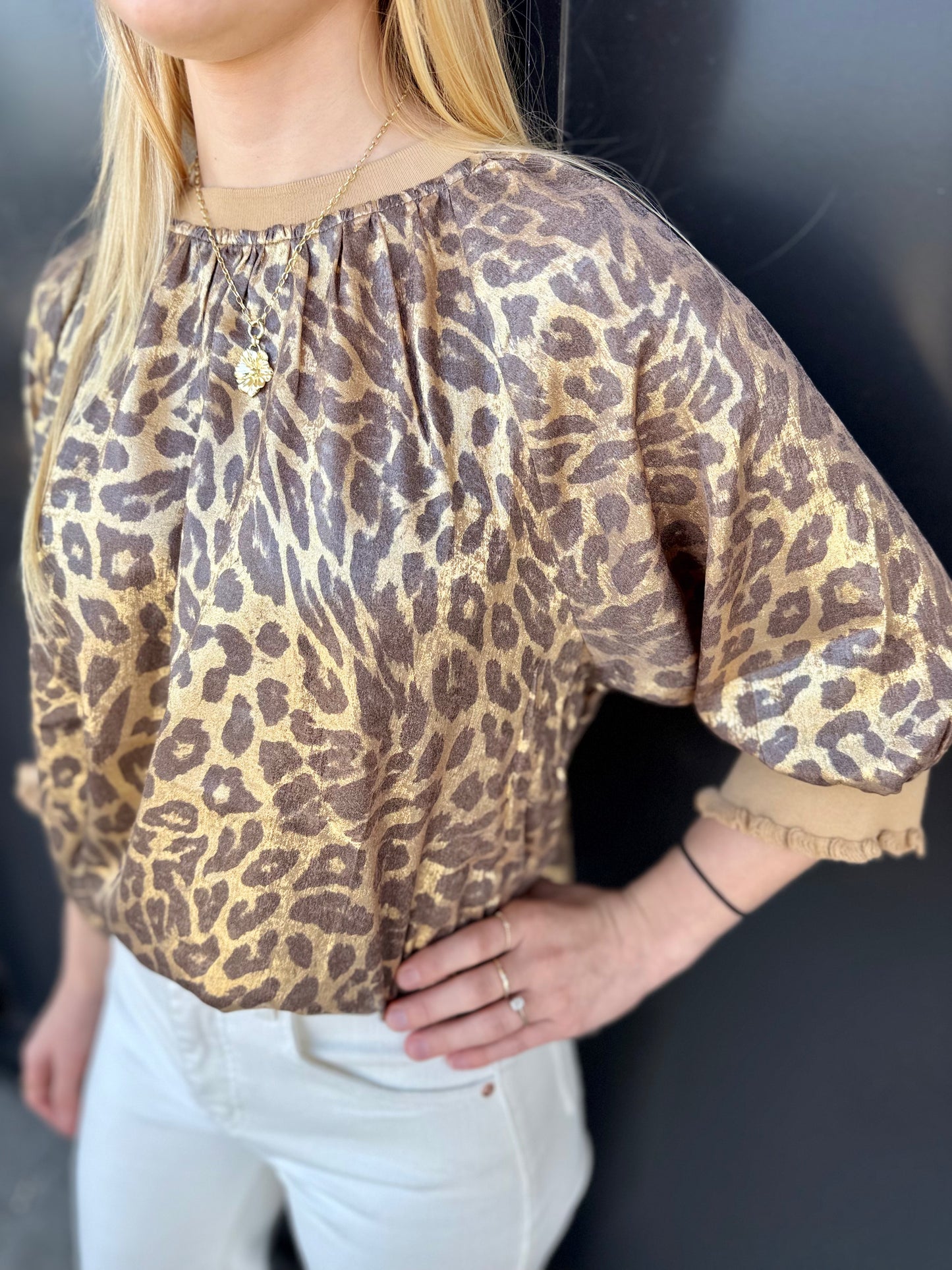 Shimmering Leopard Top