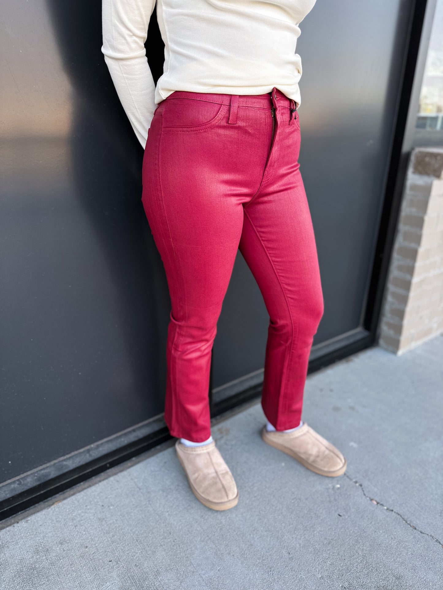 Slim Cropped Bootcut Pants