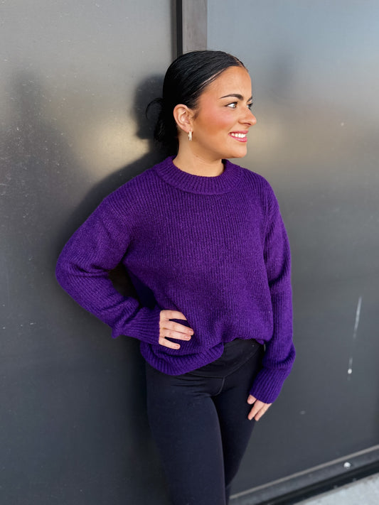 The Violet Luxe Ribbed Pullover