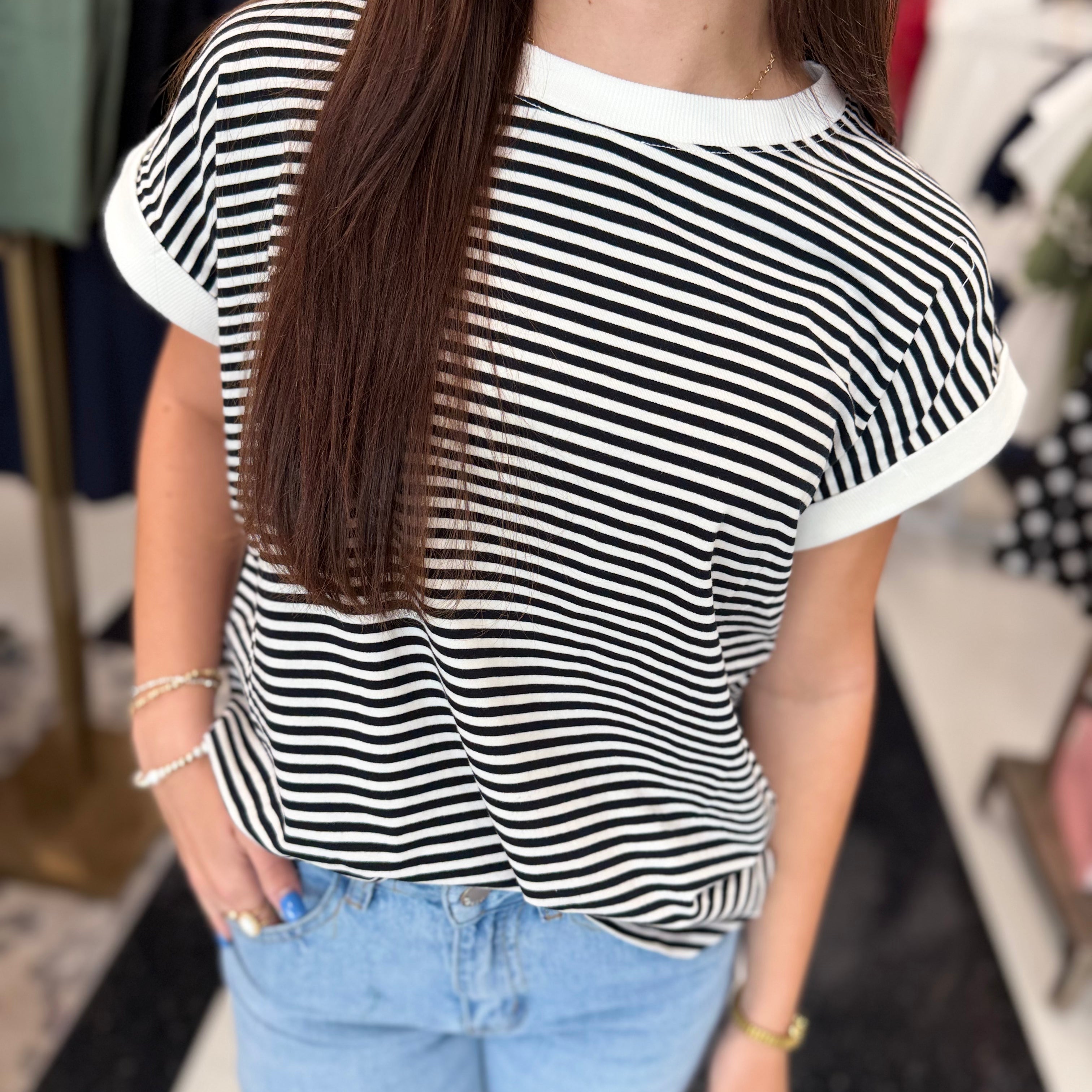 Varsity Chic Contrast Trim Top