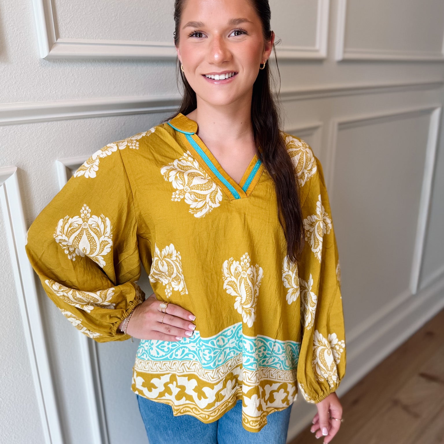 Regal Bloom Baroque Top *