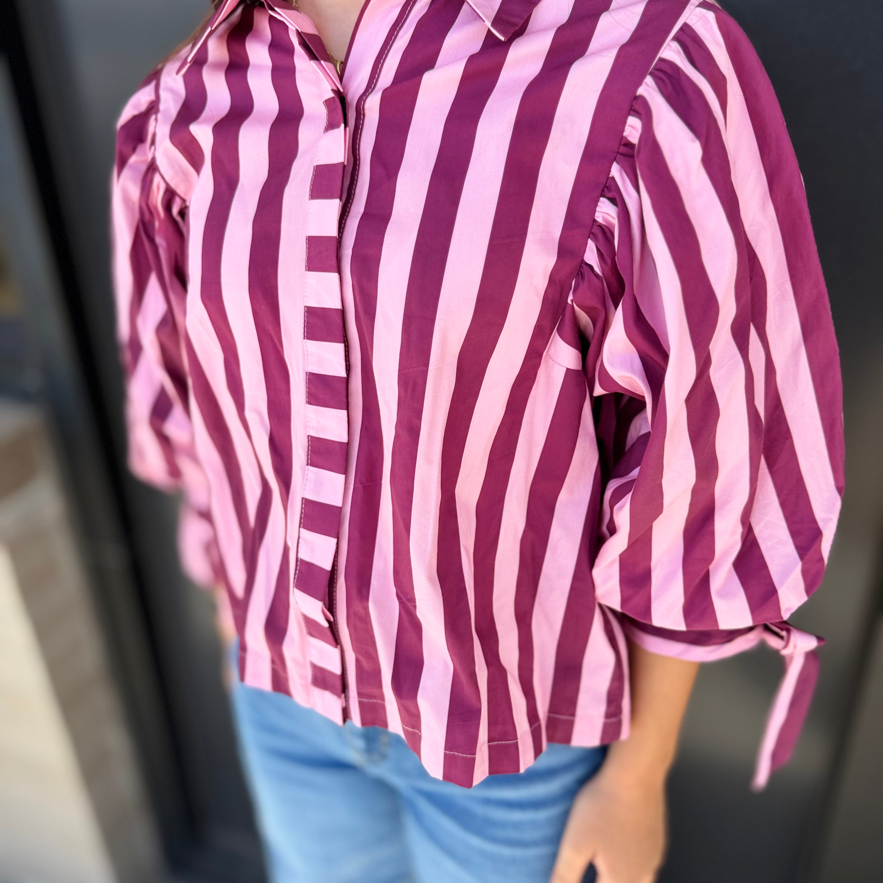 Merlot Stripe Blouse