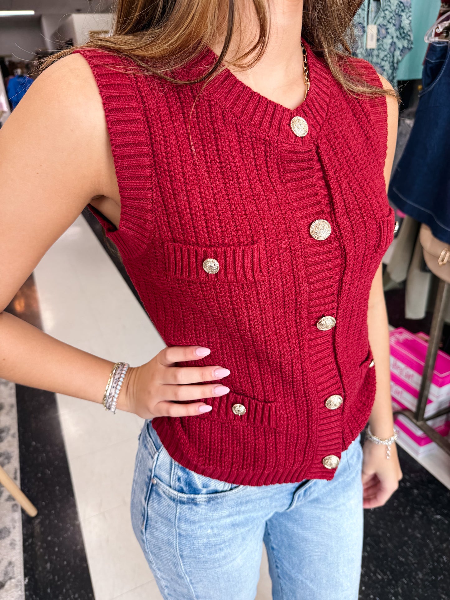 BP Natalie Sleeveless Cardigan