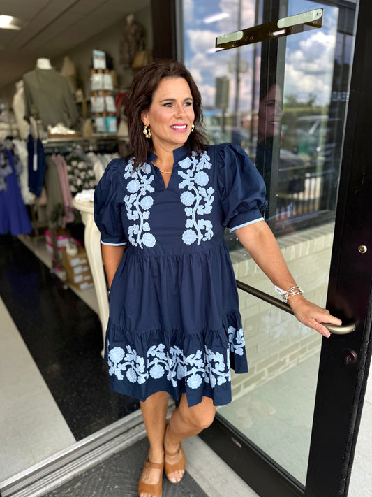 Puff Sleeve Detailed Dress