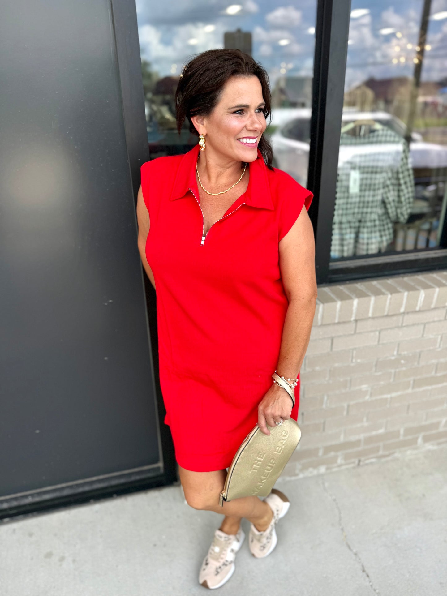 SS Geaux Purple Quarter Zip Dress