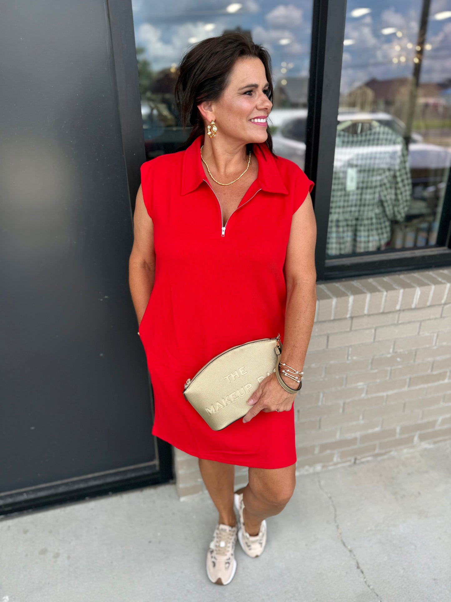SS Geaux Purple Quarter Zip Dress