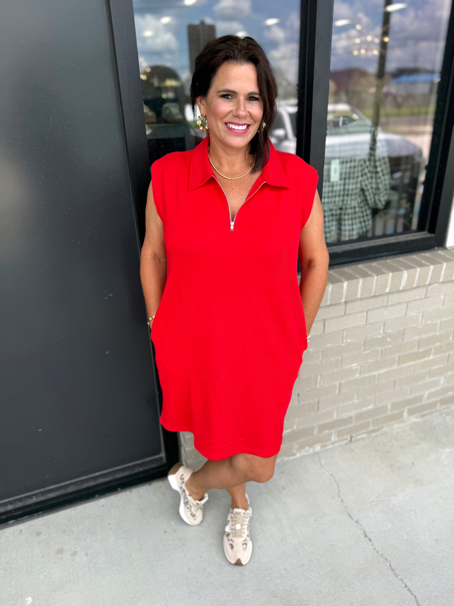 SS Geaux Purple Quarter Zip Dress