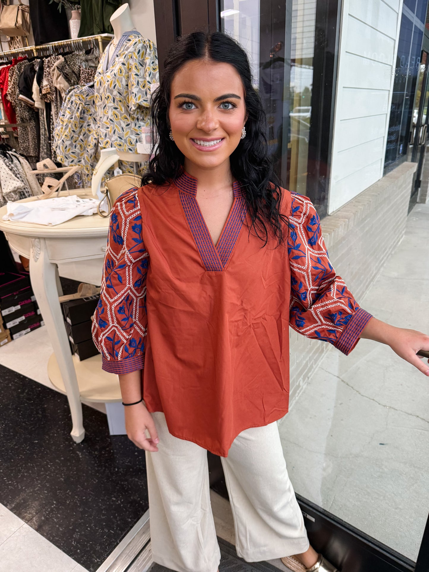 My Way Floral Sleeve Top