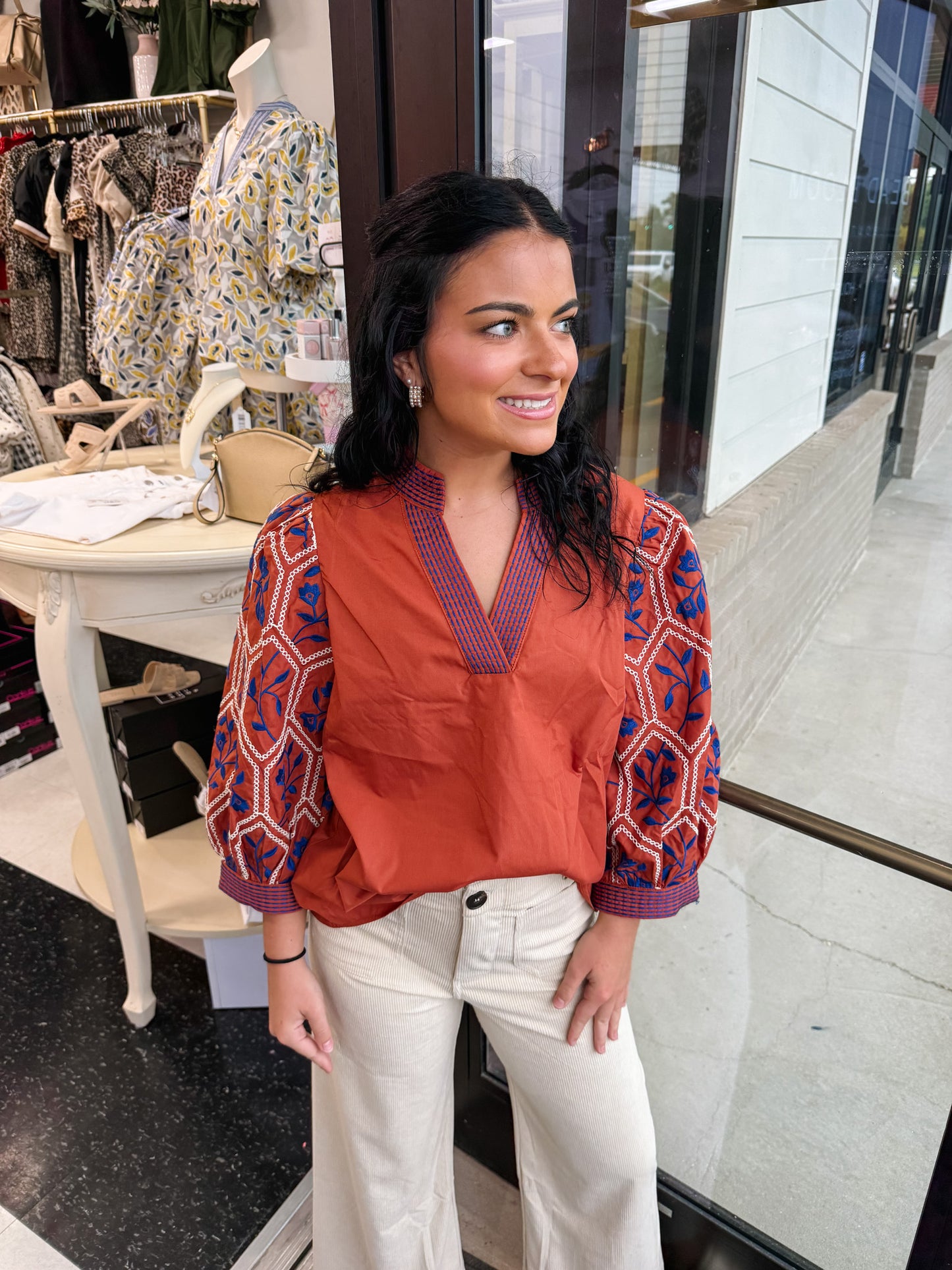 My Way Floral Sleeve Top