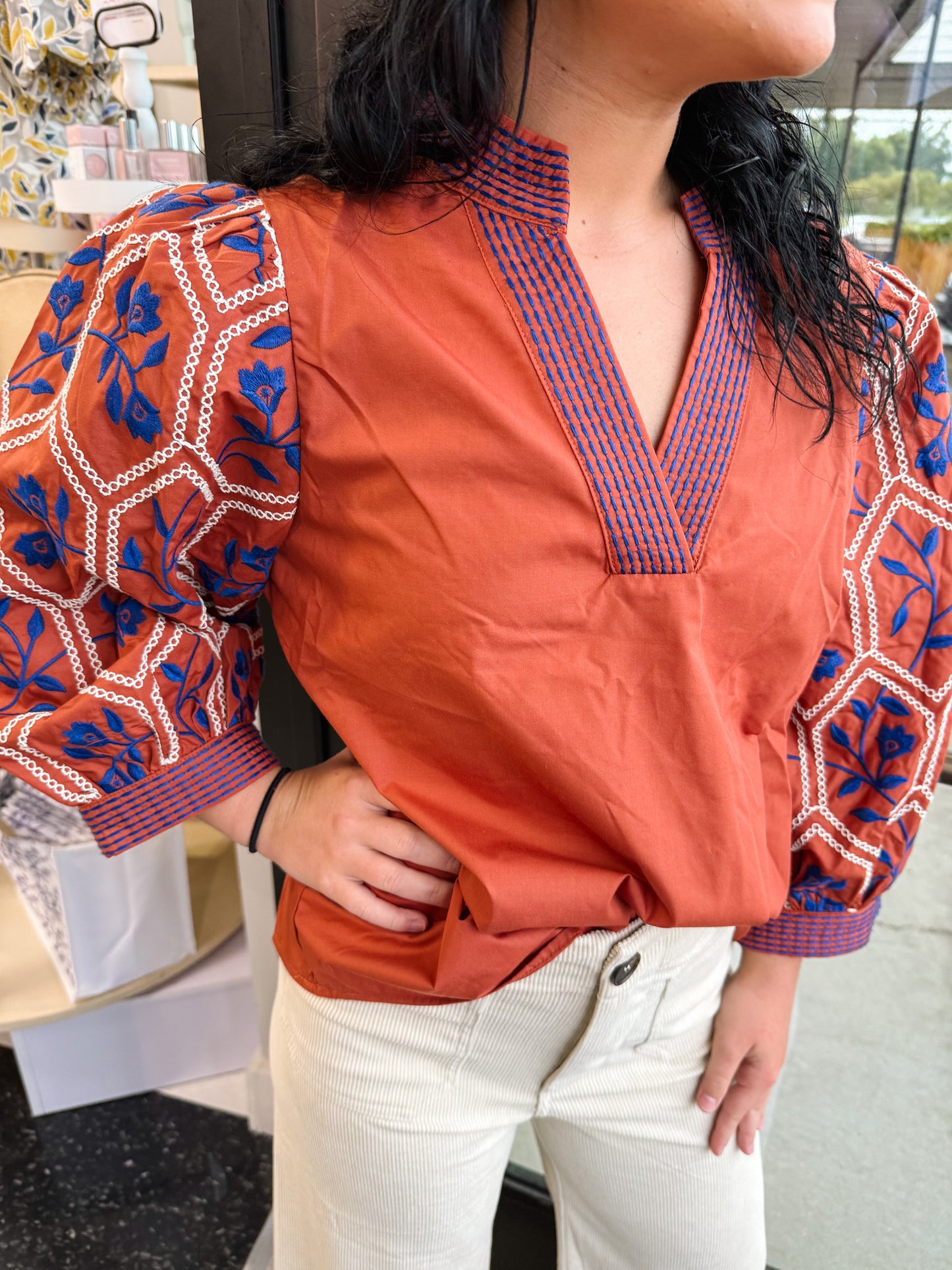 My Way Floral Sleeve Top