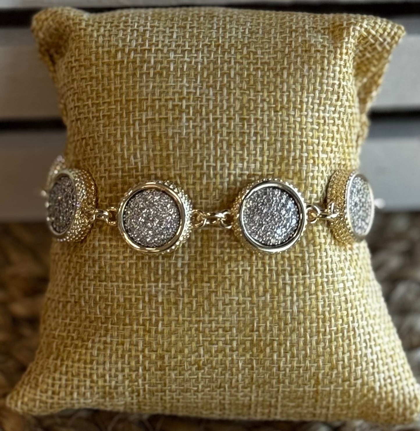 14K Gold Plated Round CZ Bracelet