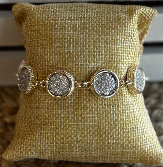 14K Gold Plated Round CZ Bracelet