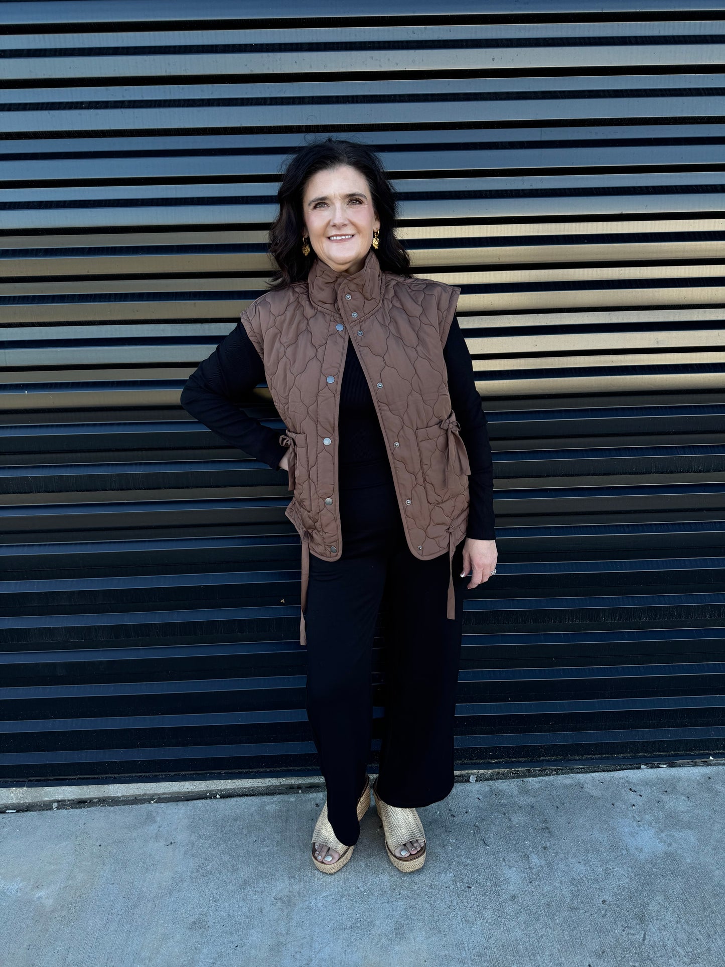 Everly Quilted Tie Puffer Vest