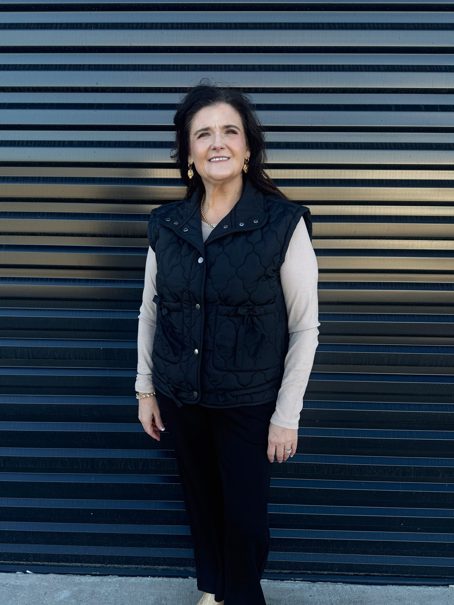 Everly Quilted Tie Puffer Vest