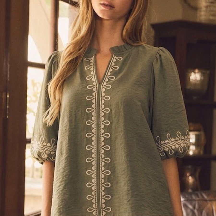 Puff Sleeve Peplum Top
