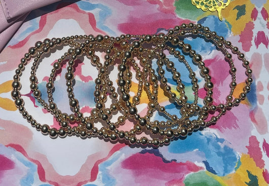 2&4mm gold beaded bracelet