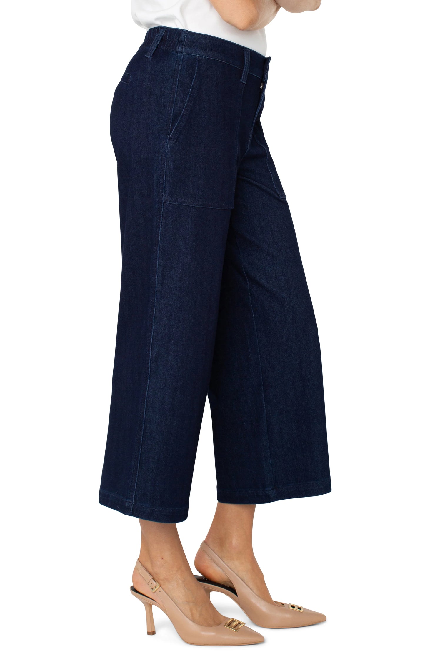 LiverPool Wide Leg Denim Cargo Crop
