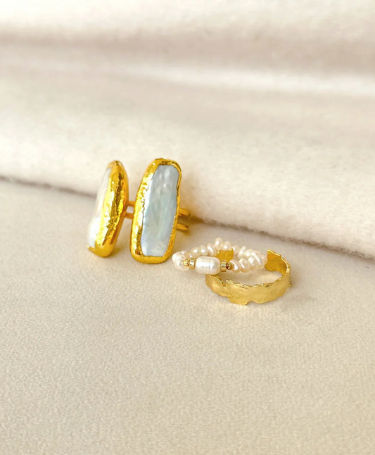 Easton Elle Double Linear Pearl Ring