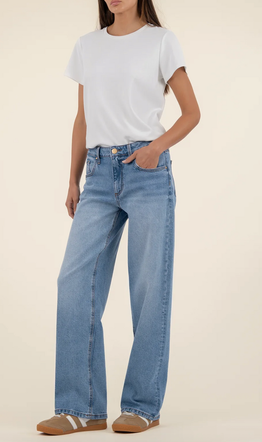 Kut Selena Baggy Low Rise Straight Denim