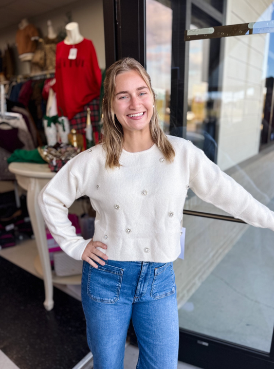 ✨ Starlight Pearl Embellished Sweater ✨