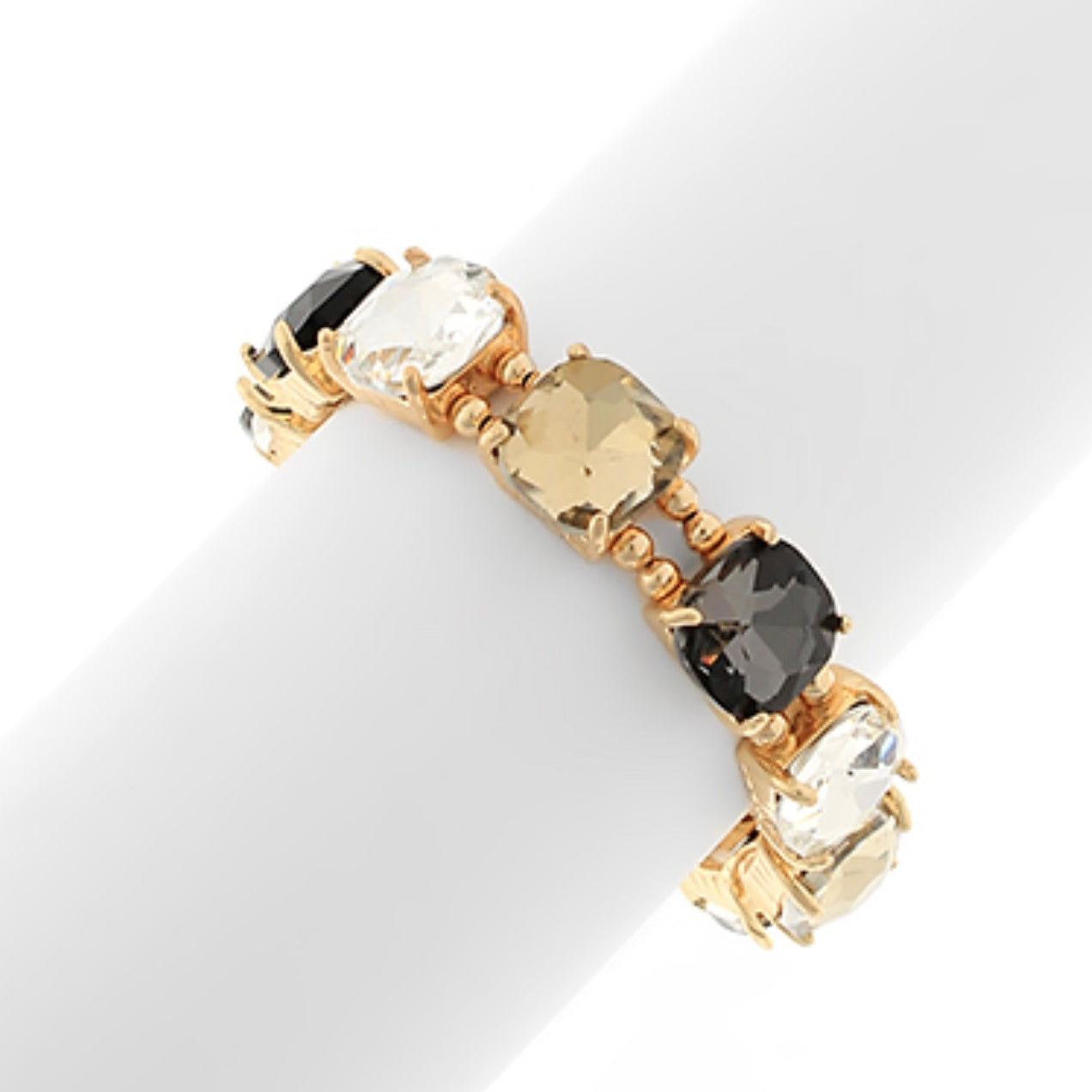 Cushion Cut Glass Stone Bracelet