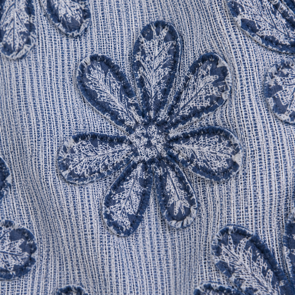 Embroidered Charm Striped Dress