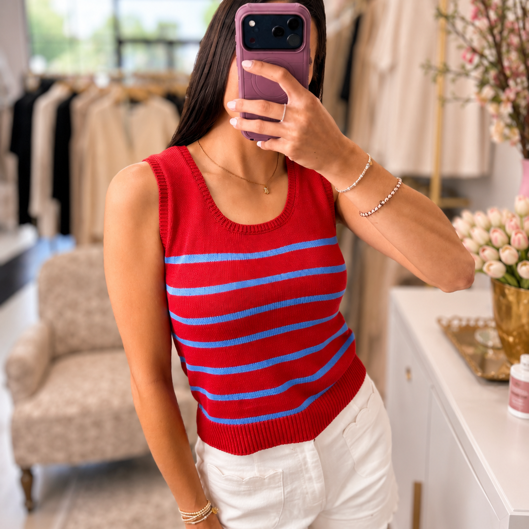 Liberty Striped Sweater Tank