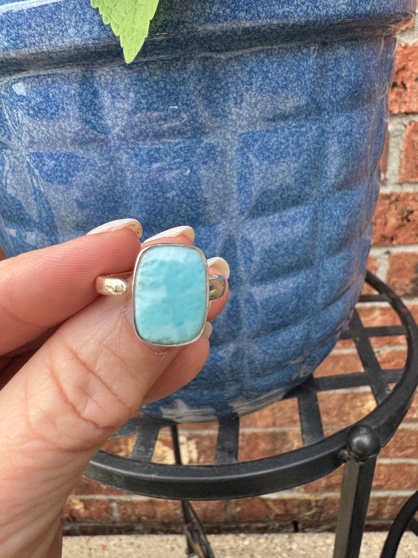 Larimar adjustable rings