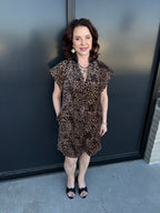 The Luna Leopard Ruffle Neck Dress 🐆!