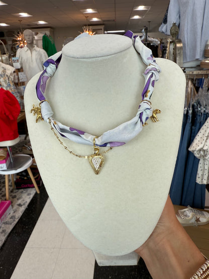 Scarf Necklace - Multi Charm