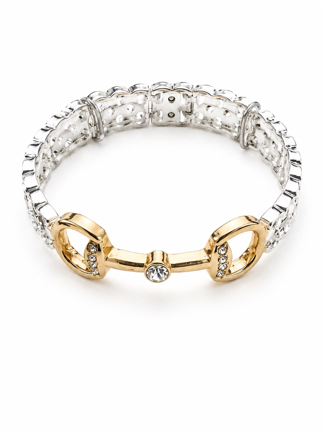 Mixed Metal Horse bit stretch bracelet