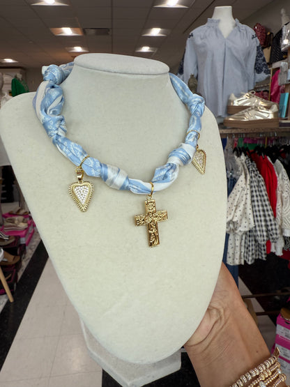 Scarf Necklace - Multi Charm
