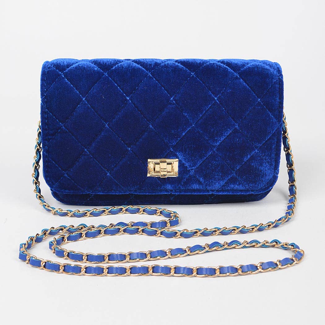 Quilted Velvet Shoulder Bag