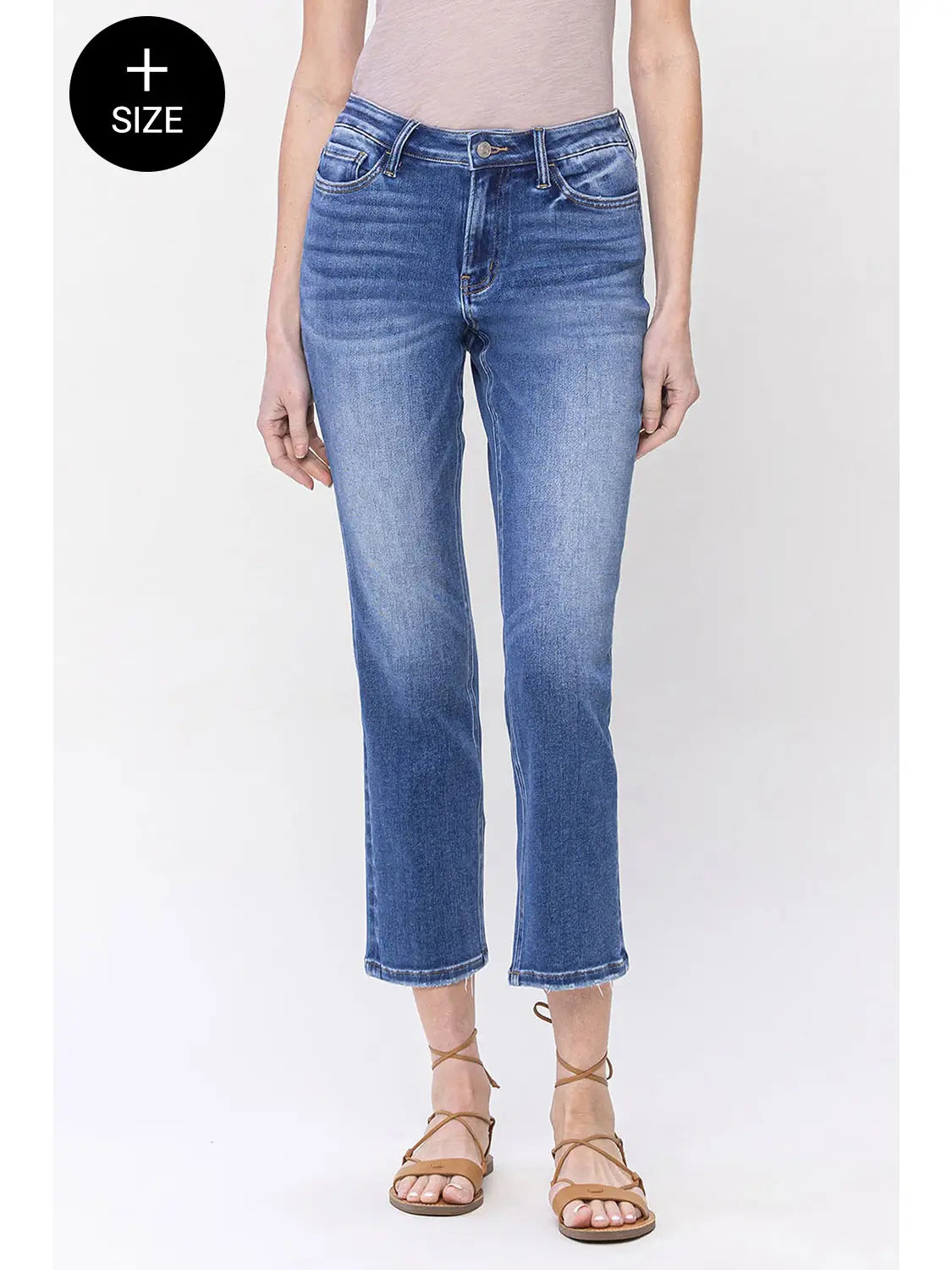 Vervet Plus Size High Rise Ankle Slim Straight Jeans