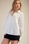 V Neck Collar Button Down Shirt!