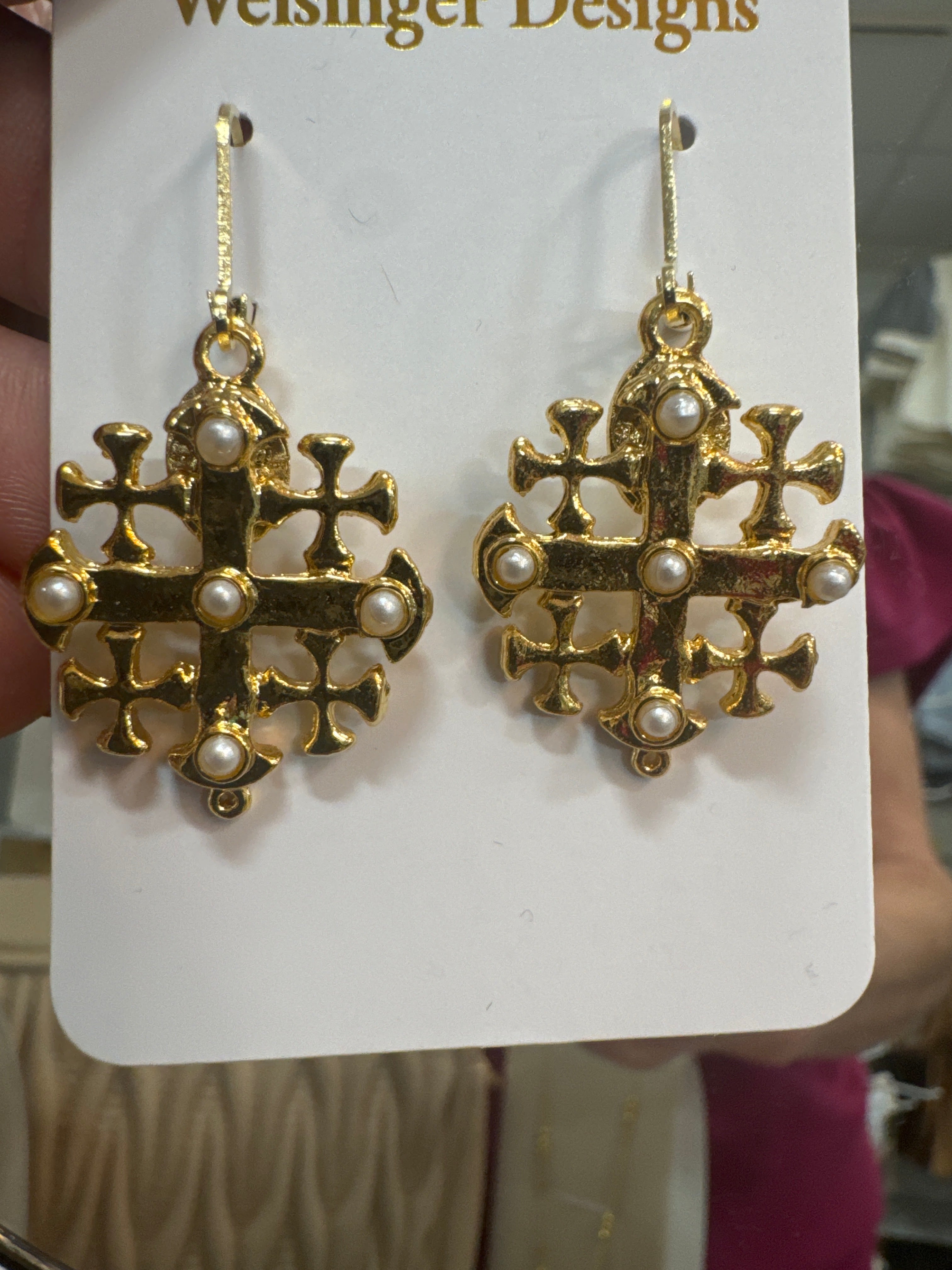 WD Jerusalem Cross Earrings