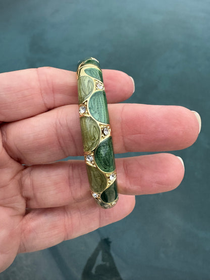 Enamel 1 cm wide hinge bracelet