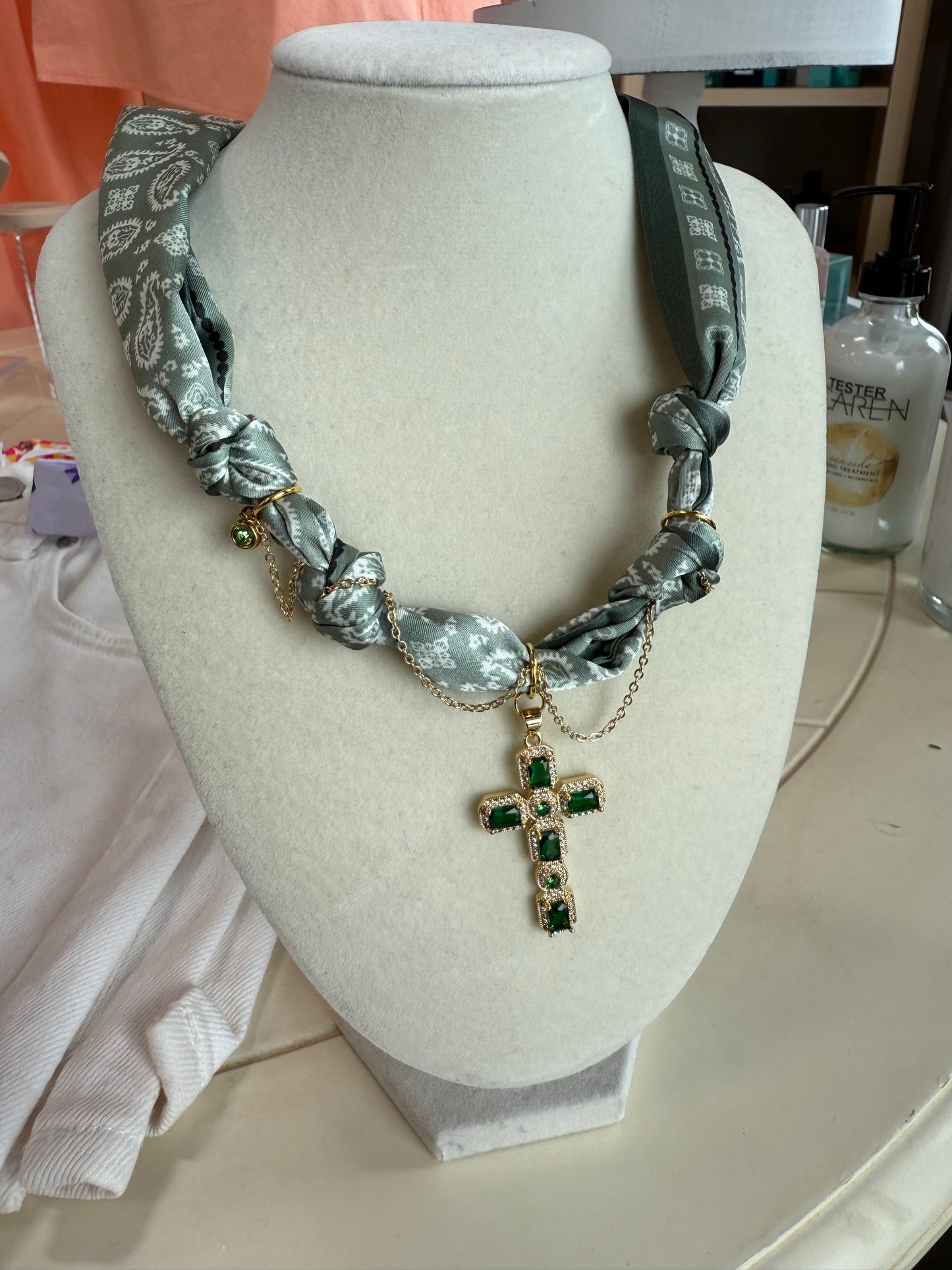 Scarf Necklace - Multi Charm