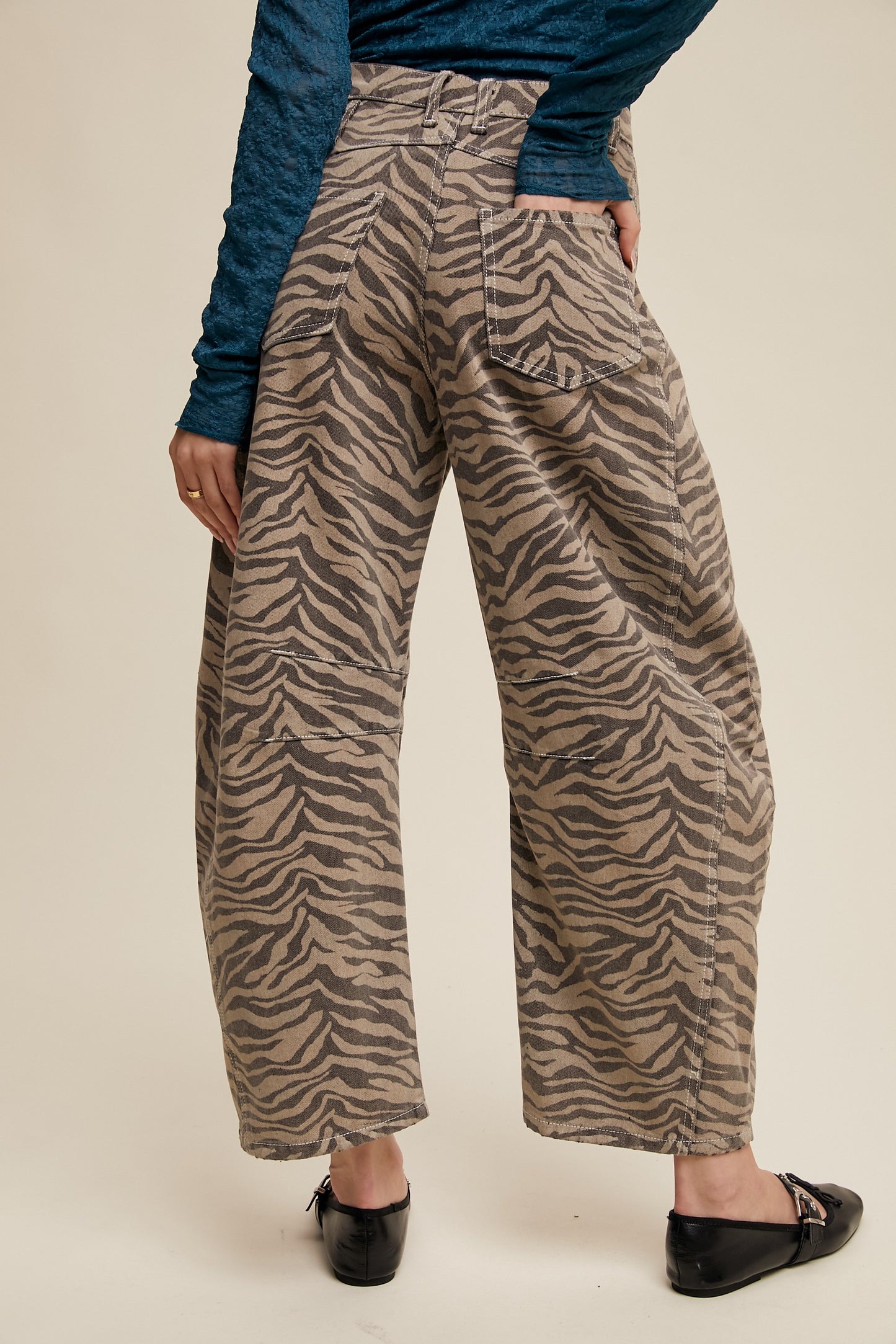 Tiger Stripe Barrel Jeans