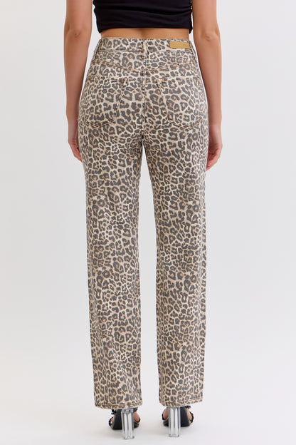 Cello Leopard Washed Jeans