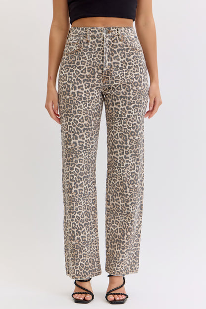 Cello Leopard Washed Jeans